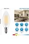 6 قطع مصابيح LED قابلة للخفت بتصميم عتيق E14، 4 واط، 2700 كلفن، أبيض دافئ، شكل شمعة، قاعدة إديسون صغيرة - 6
