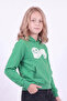 Girl's Printed Kangaroo Pocket Long Sleeve Hooded Sweatshirt - 2