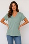V-Neck Pocketed Oversize Tshirt - 3