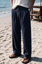 Siena Men's Premium Double Pleated Detailed Linen Baggy Trousers