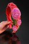 Bym2004 Pomegranate Flower Pink Hand Embroidered Women's Hair Crown Evening Dress Henna Engagement Accessory - 5