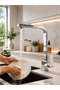 Square Kitchen Faucet 360 °   Swivel Spout Hot and Cold Modern Kitchen Sink Faucet - 6