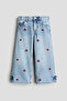 Wide Leg Jeans Baskılı - 4