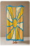 Yellow Blue Abstract Floral Pattern 70X150 Beach Towel - Digital Printed Bath Towel - 4