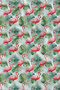 White Background Green Pink Flamingo Patterned 70X150 Beach Towel - Digital Printed Fade-Resistant Bath Towel - 2