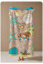 Beige Seashell and Summer Motifs Patterned 70X150 Beach Towel - Digital Printed Fade-Resistant Bath Towel - 4