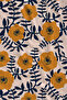 Orange Navy Blue Retro Floral and Sun Motif 70X150 Beach Towel - Digital Printed Bath Towel - 2