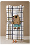 Black and White Plaid Capybara Patterned 70X150 Beach Towel - Cotton Bath Towel - 4