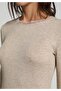 Slim Fit Women's Beige T-Shirt - 4