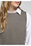 Slim Fit Plaid Women's Brown Sleeveless Dress - 4