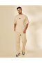 Men Beige Pleated Interlock Lounge Bottom - 5
