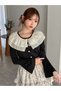 Lace Detailed Knitwear Baby Collar Women's Cardigan - 4