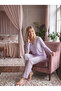 Women's Heart Pattern Pajama Set Long Sleeve Buttoned Comfortable Home Wear Set - 2