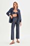Roda Simli High Waist Trousers Navy Blue - 3