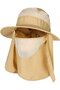 Khaki outdoor sun hat, providing full protection for the face, neck, and ears - breathable, detachable parts, UV suitable hiking, fishing, gardening.