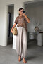 Pleated Shalwar Trousers - Beige - 5