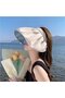 Foldable wide-brim sun hat white open brim UV beach. - 3