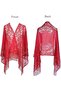 Women's lace shawl bordeaux red for weddings/parties/beach. - 3