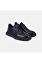 Men's Black Rubber Laced Thick Soled Leather Shoes