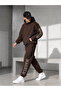 Unisex Men's and Women's Macklin Oversized 3 Thread Hooded Tracksuit Set with Printed Sleeves and Bottoms - 4