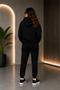 Women'S/Girls' Oversized Hooded Sweatshirt & Two-Thread Sweatpants Set Leopard Heart Printed - 2