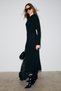 Duende Women's Round Neck Line Patterned Slim Fit Knitwear Black Dress - 2
