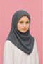 Elegant Floral Printed Hijab for Girls & Women – Dark Grey Modest Islamic Headscarf with Decorative Pattern - 2