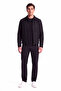 Men's Regular Fit Notched Collar Long Sleeve Black Jacket