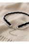 Faux Pearl and Lace Choker Necklace - 5