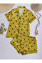 Multi-Color Hear Print Shirt and Shorts Pajama Set