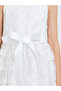 Girls White Lace Insert A-Line Dress - 3