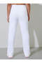 Teen Girls Off White Fit and Flared Leggings with Pin Tucks - 4