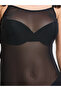 Black Solid Ruffled Trims Mesh Babydoll - 3