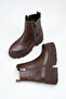Leona Brown Rustic Women's Daily Flat Zippered Comfortable Stylish Rustic Wedge Heel Boots & Booties - 3