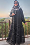 Women's Clothing Plus Size Brooched Polka Dot Jacquard Printed Double Evening Dress - 7