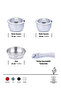 Click Cookware Set Beige |   18/10 Stainless Steel |   Removable Handle |   18 Cm-22 Cm-22 cm | - 3