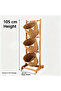 FFD 3-Tier Wooden Storage Rack with Handwoven Jute Baskets - Freestanding Organizer for Kitchen, Bathroom & Living Room - 2
