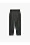 Belted Pocketed Viscose Blend High Waist Carrot Pants - 5