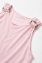 Women's Pink Shoulder Buckle Sleeveless Athlete Blouse - 4