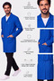 Men's Shirt Collar Long Length Light Blue, Smoked, Burgundy, Cobalt blue, Navy Blue Alpaca Doctor and Teacher Coat - 6