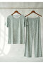 Women's Oversized Printed Long Sleeve 100% Cotton Crew Neck Pajama Set - 5
