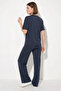 Women's Comfortable Flexible Modal Indigo Top and Bottom Set - 6