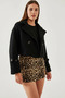 Women's Double-Breasted Boucle Black Jacket - 6