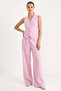 Women's High Waist Lined Vest Pink Bottom-Top Set - 2