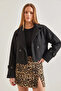 Women's Double-Breasted Boucle Black Jacket - 8
