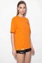 Women's Embroidered Teddy Detailed Crew Neck Cotton T-Shirt Orange - 4