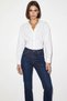 Women's Pleated Waist-Fitted Poplin White Shirt