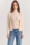 Women's Halter Neck Cream Cardigan with Internal Blouse Detail - 7