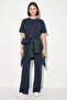Women's Comfortable Flexible Modal Indigo Top and Bottom Set