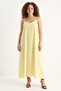 Women's Rope Strap Lined Flowy Comfortable Summer Lemon Yellow Dress